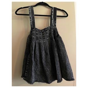 Free People Marina Denim Crop - Washed Black